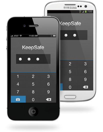 Smartphones with the KeepSafe PIN screen